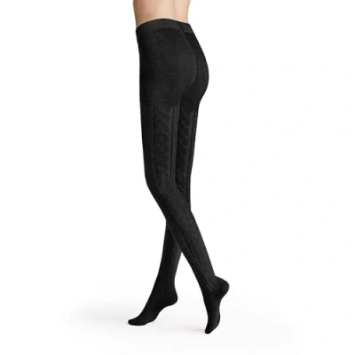 Afbeelding van Unbekannt Hudson 015777 winterbroek, gebreide panty, 44/46, zwart, warm en zacht, vlechtpatroon, drukvrije comfortabele tailleband, vlakke, met de hand afgehechte teennaad, 44/46