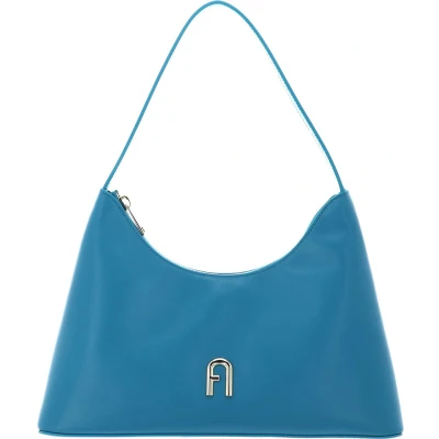 Afbeelding van FURLA Leren Schoudertas Diamante Shoulder Bag Turchese Blauw