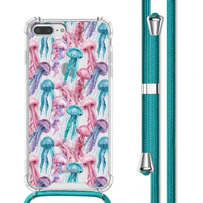 Afbeelding van Apple iPhone 7 Plus Hoesje Kunststof iMoshion Softcase/Koordhoesje/Backcover Jellyfish Watercolor Telefoonhoesje