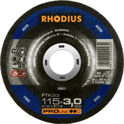 Afbeelding van RHOD slijpschijf FTK33, doorslijpen, diam schijf 115mm, dikte 3mm