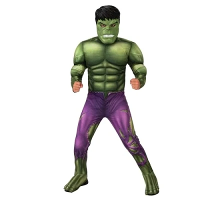 Afbeelding van Rubies Hulk Deluxe kinderkostuum met gevoerde borst, overtrek en masker, officieel Marvel kostuum voor carnaval, Kerstmis, verjaardag, feest Halloween