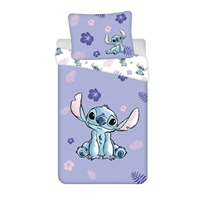 Afbeelding van Disney Stitch Beddengoedset, dekbedovertrek 140 x 200 cm + kussensloop 65 cm, 100% katoen