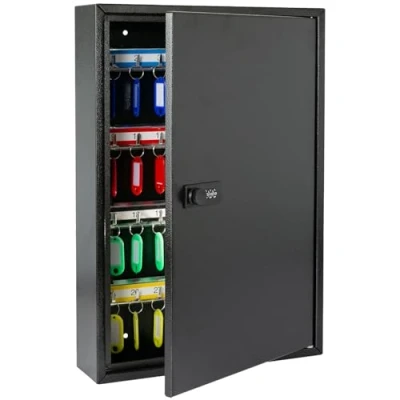 Afbeelding van HMF 13664 02 sleutelkast met cijfercode, grote 64 haken 45 x 30 8 cm zwart