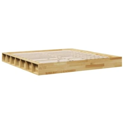 Afbeelding van vidaXL Bedframe zonder matras 200x200 cm massief hout eiken