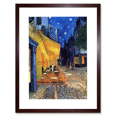 Afbeelding van Wee Blue Coo Vincent Van Gogh Cafe Terrace Place Du Forum Arles 1888 Old F 14 Framed Wall Art Print