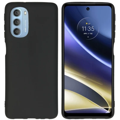 Afbeelding van Motorola Moto G51 Hoesje Siliconen en TPU (zacht) imoshion Softcase/Backcover Zwart Telefoonhoesje