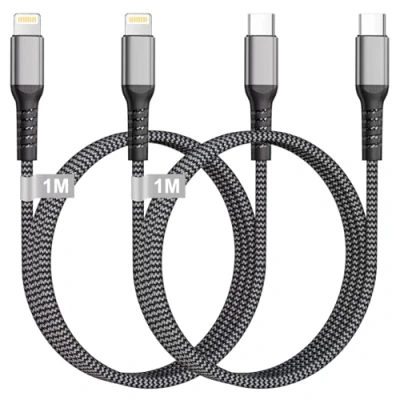 Afbeelding van USB C naar Lightning Kabel 2 Stuks 1M [Apple MFi Gecertificeerde], iPhone snelladende voor 14/13/12/11/X, iPad, iPod, AirPods