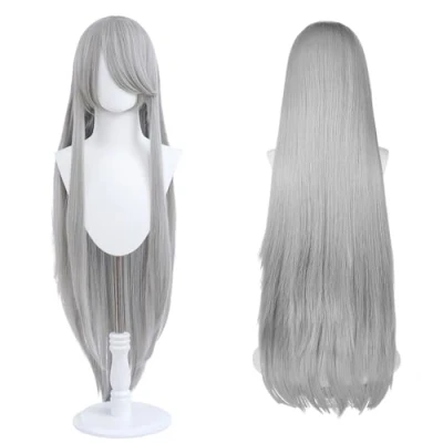 Afbeelding van 100 cm lange pruik, universele anime kostuum cosplay perfect voor feest, dagelijks gebruik, festivals en Halloween, geweldig tv, film, karakter (Zilvergrijs)