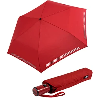 Afbeelding van iX brella Mini kinderparaplu Safety Reflex extra licht, Rood automatisch, 95 cm Automatik