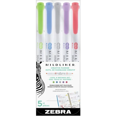 Afbeelding van Zebra mildliner set 5 stuks cool &amp; refined