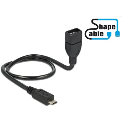 Afbeelding van Delock Kabel USB 2.0 Micro B mannetje &gt; Type A vrouwtje OTG S