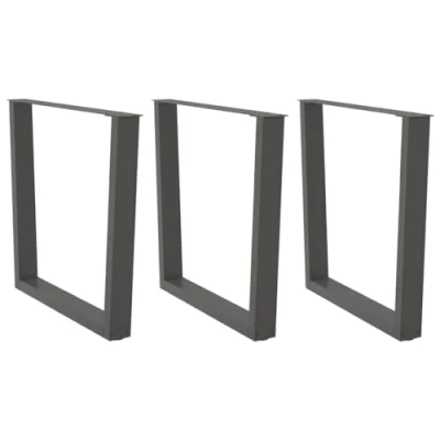 Afbeelding van vidaXL Eettafelpoten 3 st V vormig 80x(72 73,3) cm staal antraciet