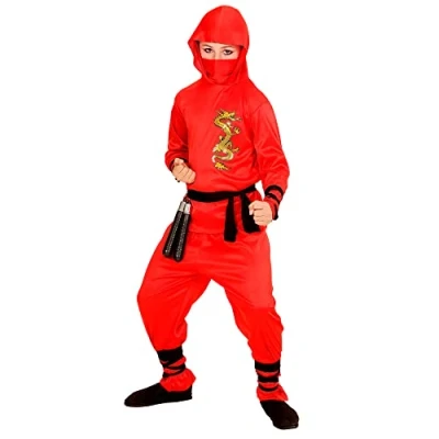 Afbeelding van Widmann Kinderkostuum Rode Draak Ninja, krijger, samoerai, verkleedkleding, carnaval