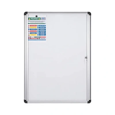 Afbeelding van Bi Office Enclore Extra Magnetische Vitrinekast, Geanodiseerd Aluminium Omlijsting, Verticaal 9xA4