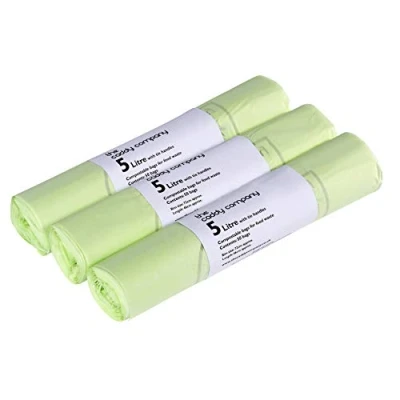 Afbeelding van All Green CC5TH 3 V2 5 liter Tie Handle Composteerbare Keuken Caddy Liners Voedsel Afval Bin Liners, 150 Zakken