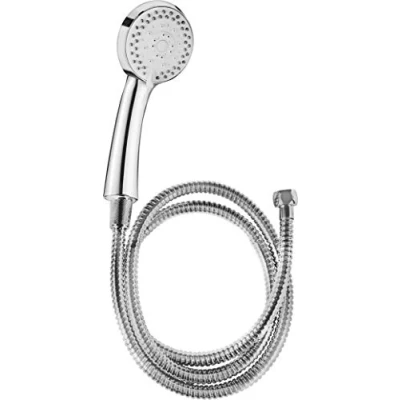 Afbeelding van Cornat Doucheset &quot;Fit&quot; handdouche 85,5 mm 3 straalsoorten: Normaal , zacht &amp; massagestraal Anti kalk waterbesparende inzet 150 cm doucheslang/douchekop voor douche en bad / TECB3431