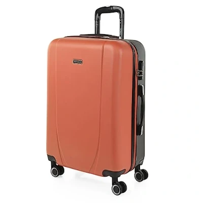 Afbeelding van ITACA Middelgrote Koffer. Medium Trolley Reiskoffer van ITACA. Lichtgewicht ABS Harde Schaal 4 Wielen Cijferslot 71160, Koraal antraciet