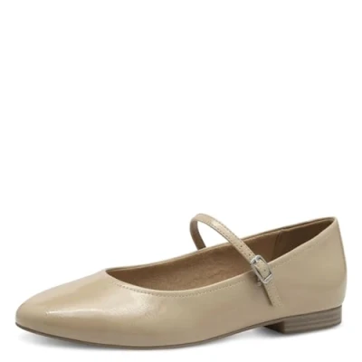 Afbeelding van Tamaris Dames 1 22122 42 ballerina&#039;s, Beige patent, 41 EU, EU