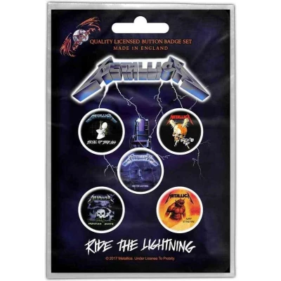 Afbeelding van Metallica Ride The Lightning Badge/button Set van 5 Multicolours