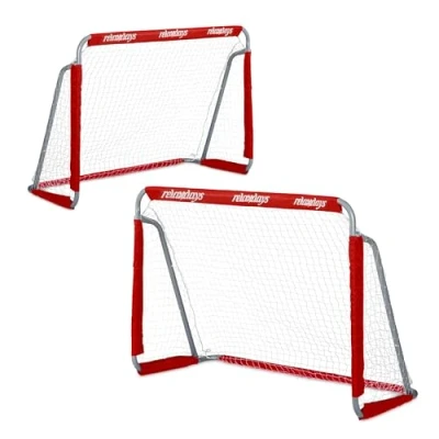 Afbeelding van Relaxdays voetbaldoel set van 2 stevig kinderdoel metalen voetbalgoal kind met net