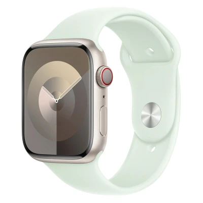 Afbeelding van Apple Sport Band voor de Watch Series 1 t/m 10 / SE Ultra (2) (44/45/46/49 mm) Maat S/M Soft Mint