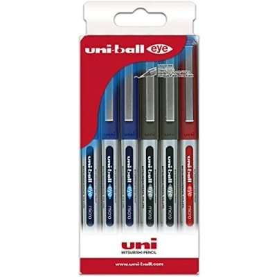 Afbeelding van Uni ball Etui met 6 rollers, vloeibare inkt, UB 150, verschillende kleuren
