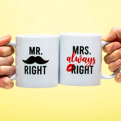 Afbeelding van Mok Mr Right &amp; Mrs Always (set van 2) Ditverzinjeniet