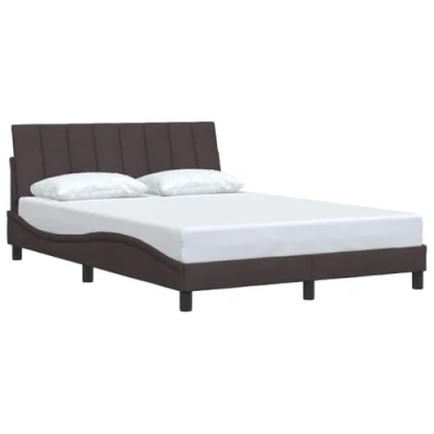 Afbeelding van vidaXL Bedframe zonder matras stof donkerbruin 140x190 cm