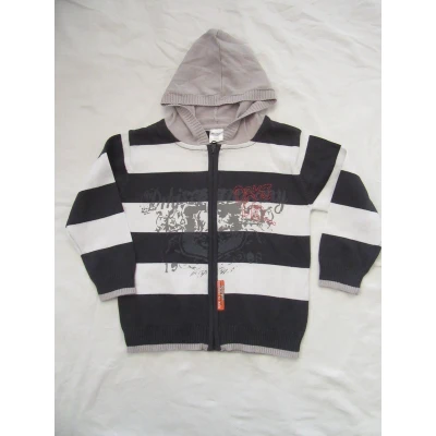 Afbeelding van dirkje , jongens, gilet fijn gebreid streep wit /blauw 104 4 jaar