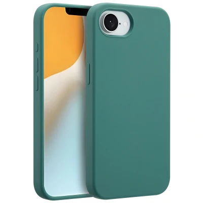Afbeelding van iPhone SE 4 MagSafe Hoesje Siliconen en TPU (zacht) Accezz Softcase/Backcover Donkergroen Telefoonhoesje