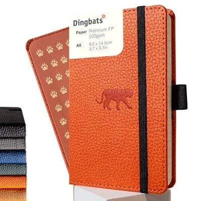 Afbeelding van Dingbats* Wildlife A6 Notitieboek Orange Tiger Lijntjes / Lined