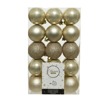 Afbeelding van Decoris Kerstballen 6 cm licht parel 30 stuks