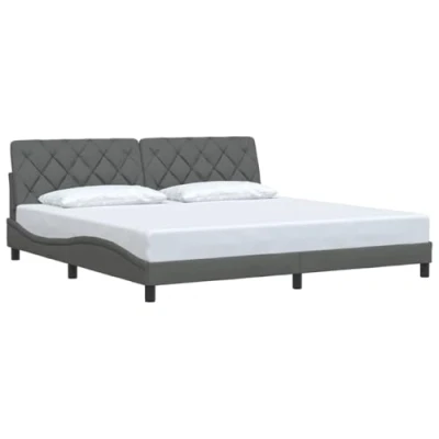 Afbeelding van Bedframe stof donkergrijs 200x200 cm