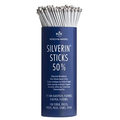 Afbeelding van SILVERIN Zilvernitraat Stiften 50% (15mm elastiek) 100St. Effectieve Wratten Verwijdering