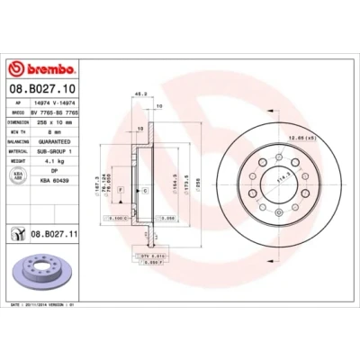 Afbeelding van Brembo Remschijf 08.B027.11