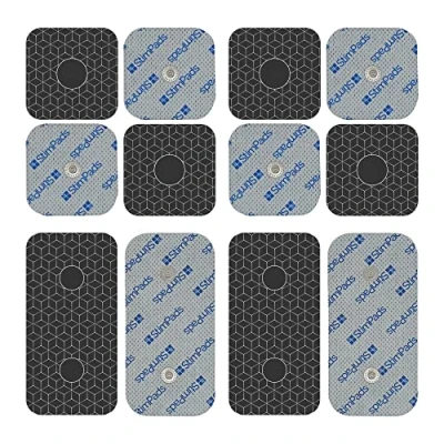 Afbeelding van Stimpads Motron NV Professionele zilveren EMS elektroden, compatibel met Compex spierstimulatoren, 12 stuks 3,75 mm Easy Snap (2), perfecte geleiding, gecertificeerd medisch hulpmiddel