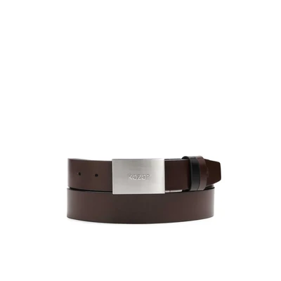 Afbeelding van Kazar Riem chocoladebruin / zwart zilver
