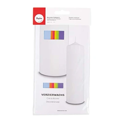 Afbeelding van Rayher 31494000 Versierwas, lentetinten, set van 6 decoratieve wasplaten, elk 20 x 6,5 cm, was om kaarsen te versieren, kaarswas, wasfolie