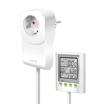 Afbeelding van LogiLink EM0006 Energiekostenmeter met CO2 emissieberekening en verlengkabel, wit