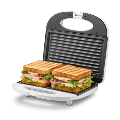 Afbeelding van Girmi TS03 sandwich maker 750 W Roestvrijstaal, Wit