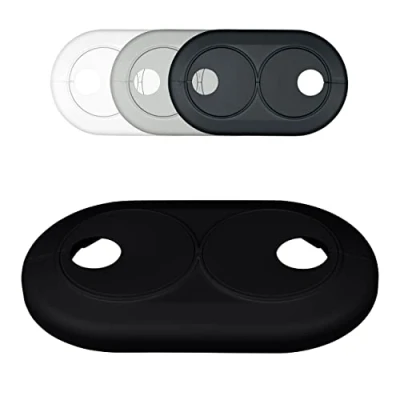 Afbeelding van Dubbele rozetten voor verwarmingsbuizen, 3 stuks, variabele buisafstand, verschillende maten en kleuren, buisafdekking, bekleding, radiator, 16 mm, diepzwart (RAL 9005)