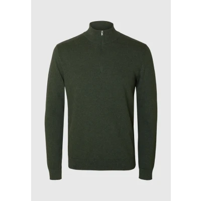 Afbeelding van Selected Homme Slhberg HALF ZIP NOOS Trui, Heren, Maat: Small, Forest nightdetail twist