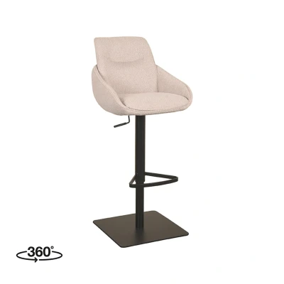 Afbeelding van Label51 Beauty barkruk verstelbaar 90 114cm Stof naturel