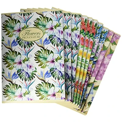 Afbeelding van Pigna 02088361R Schrift Nature Flowers, A4, liniatuur 1R, gelinieerd voor middelgrote en hogere lijnen, gerecycled papier 80 g/m², verpakking van 10 stuks