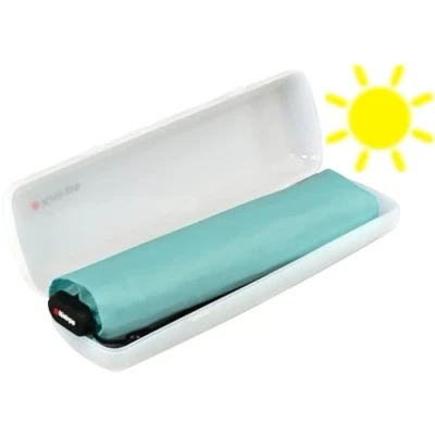Afbeelding van Knirps Ultra US.050 Slim Manual Zakparaplu Ultralicht en plat Stormbestendig Winddicht 21 cm, Aqua met hoes, 90 cm