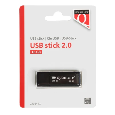 Afbeelding van Quantore USB stick 2.0 16GB Zwart