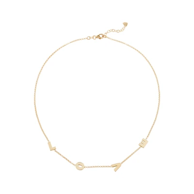 Afbeelding van Elli LOVE Wording Ketting goldcoloured, Dames, Maat: 40, Gold coloured