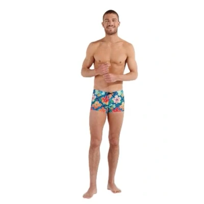 Afbeelding van HOM Dino zwemboxer, Bloemen Print Turquoise Achtergrond, XXL