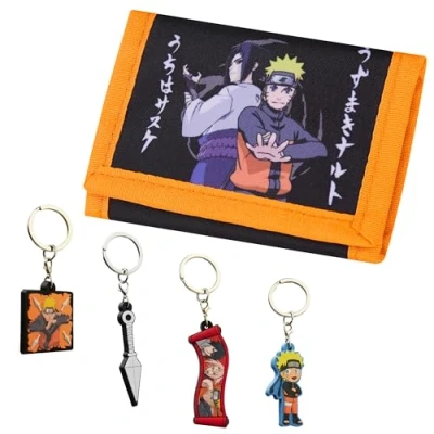 Afbeelding van Naruto Jongens portemonnee en sleutelhangers voor kinderen minifiguren 6 of cadeauset Anime cadeaus kinderen, Multi Portemonnee/Sleutelhangers,