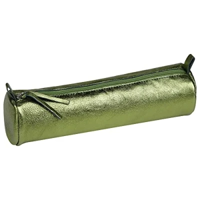Afbeelding van Clairefontaine 8711C etui rond (met parelmoer effect, diameter 5,5 x 22 cm) 1 stuk groen
